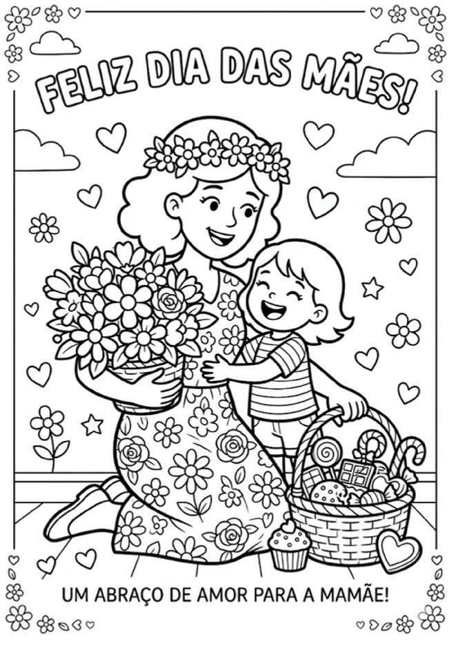 Desenhos de Dia das Maes Para Colorir para imprimir e colorir - imagem 5